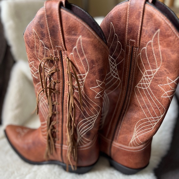 NWT Laredo Blakely Fringe Snip Toe Cowboy boots size 8.5 - Picture 6 of 17